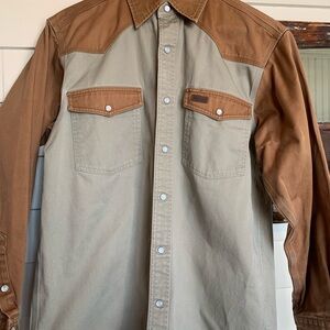 Carhartt Tan Pearl Snap LS Button Down